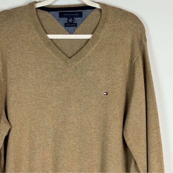 Tommy Hilfiger Cotton Cashmere V-neck Sweater L - Picture 2 of 8